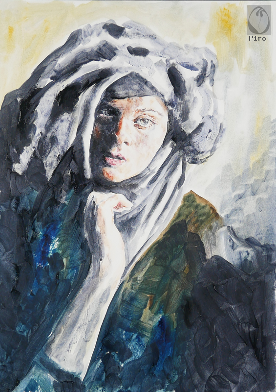 oil on paper - olio su carta di Piro